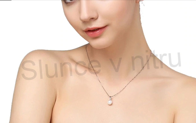 Stříbrný perlový náhrdelník Swarovski (BE49)