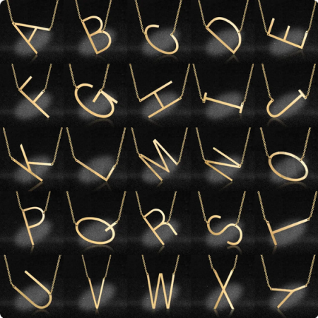 Náhrdelník - s písmenky od A do Z z chirurgické oceli více barev (BD68)