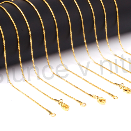 Kulatý hadí řetízek chirurgická ocel 1,1 mm, 60 cm, zlatý (Y1)