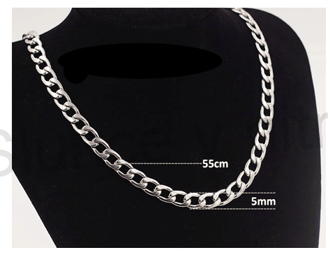 Silný řetízek z chirurgické oceli 5 mm 55 cm (Y4)