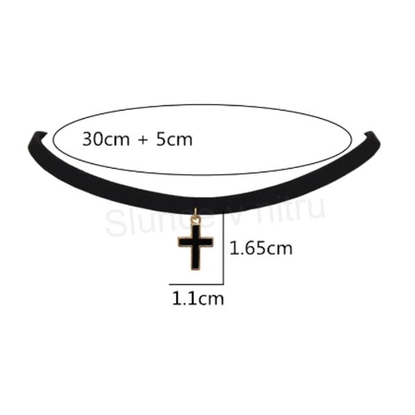 Náhrdelník choker s křížem (BD106)