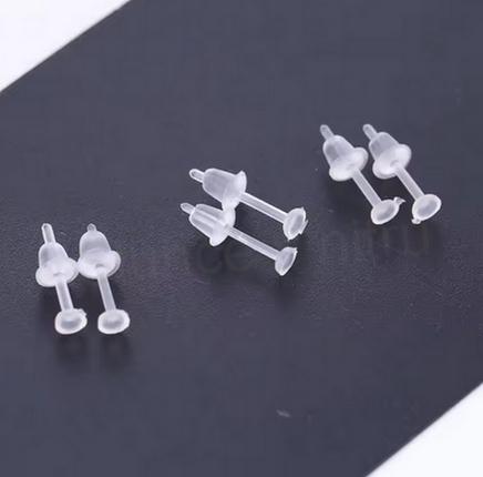 Puzety silikonové s ploškou 12 x 5 mm | 20 Kusů v baeníl (AA178)