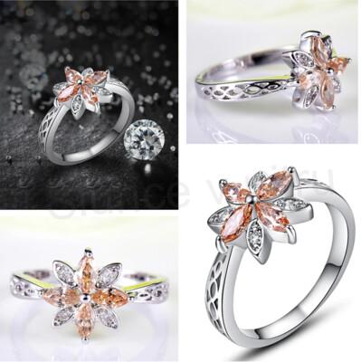 Postříbřený prsten se zirkony květina | 59 (BP215)