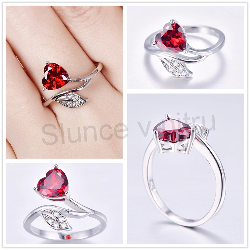 Postříbřený prsten s Granátem a topazy (BE96)