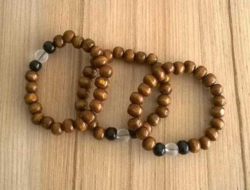 Etnický styl - Dřevěný korálkový náramek s křišťálem (BC265)