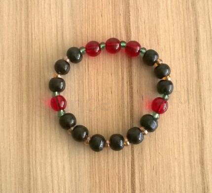 Minerální souprava šperků s granátem a dřevem (BS23)