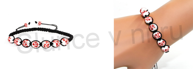 Krásný keramický náramek - ručně malované korály (BC320)