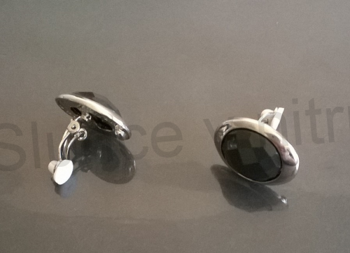 Náušnice klipsy s polodrahokamy 17,4  x 23,2 mm (BB170)