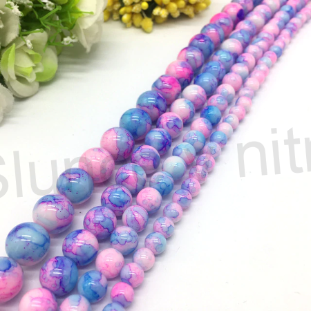 Skleněné duhově barevné korálky 8 mm (AC142)