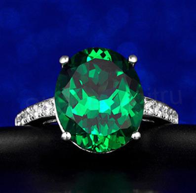 Prsten s Emeraldem a zirkony (BE114)