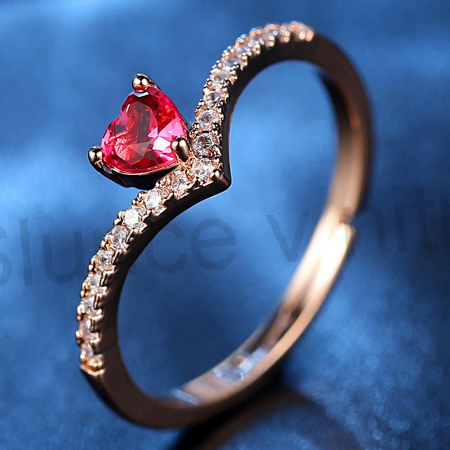 Nastavitelný pozlacený prsten se zirkony (BP238)