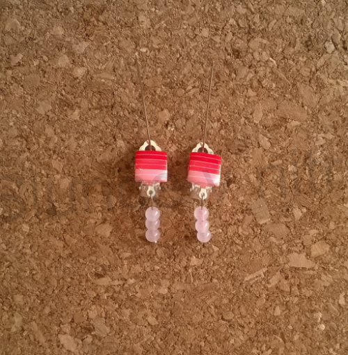 Náušnice klipsy s růženínem 10 x 35 mm (BB174)