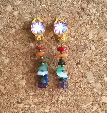 Náušnice klipsy čakrové 50 x 11 mm (BB186)