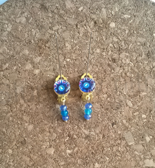 Náušnice klipsy s nefritovým safírem (BB194)