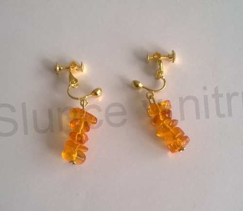 Náušnice klipsy jantar šroubovací (BB202)