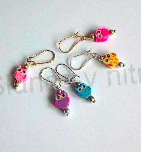 Visací náušnice sova, sovička (BB280)