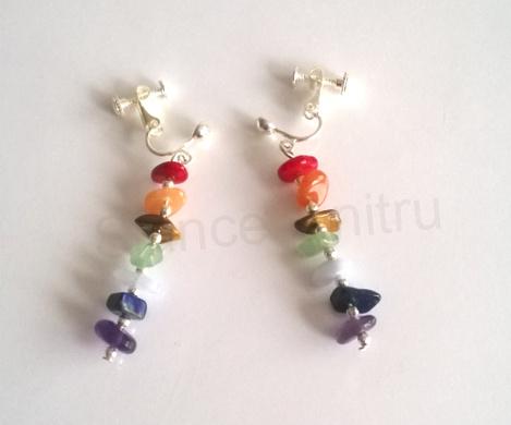 Náušnice klipsy čakrové šroubovací (BB210)