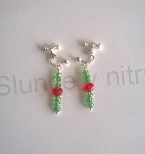 Náušnice klipsy se swarovskim šroubovací (BB235)