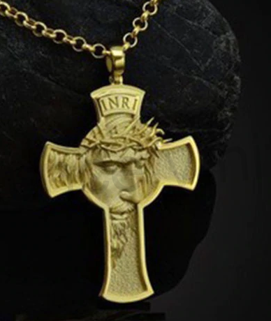 Náhrdelník s přívěškem kříže z chirurgické oceli (BD136)