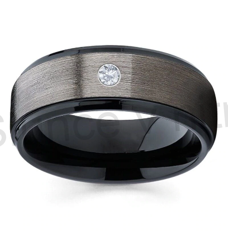 Pánský prsten z chirurgické oceli se zirkonem (BP270)