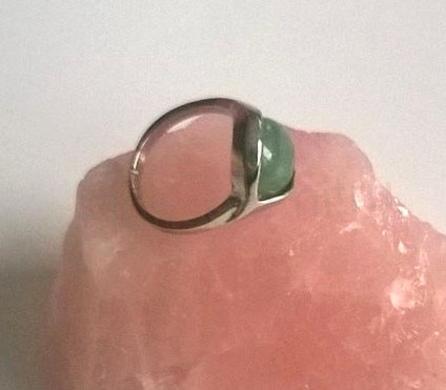 Minerální prsten s aventurínem postříbřeno (X173)