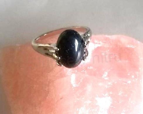 Minerální prsten s aventurínem modrým postříbřeno (X175)