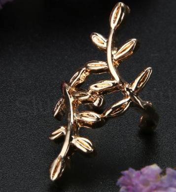 Nasazovací náušnice větvička olivy – stříbrná (BB249)