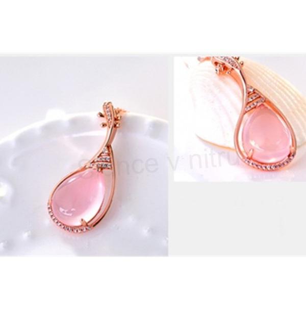 Pozlacený opálový náhrdelník s přívěškem kapky (BD178)