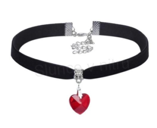 Náhrdelník choker Swarovski srdce žluté (BD179)