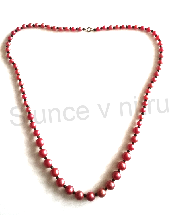 Náhrdelník dlouhý, korálkový, starožitný (BD186)