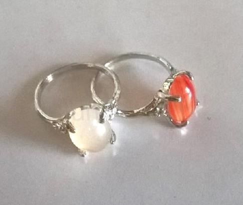 Minerální prsten s achátem postříbřeno (X187)