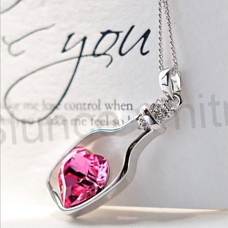 Náhrdelník s Kříšťály Swarovski elements srdce modré (BD196)
