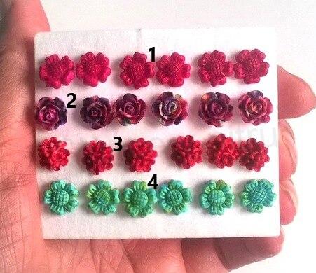 Puzetové náušnice hypoalergenní kytičkové (BB259)  