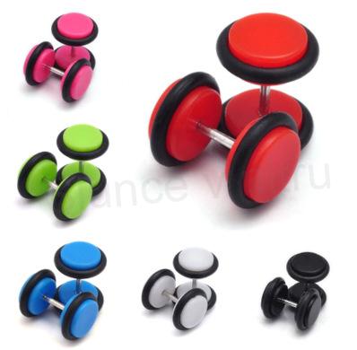 Falešný plug do ucha z chirurgické oceli – černý (BB263)