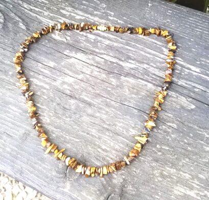 Minerální náhrdelník z tygřího oka – tromlovaný, 50 cm (X195)