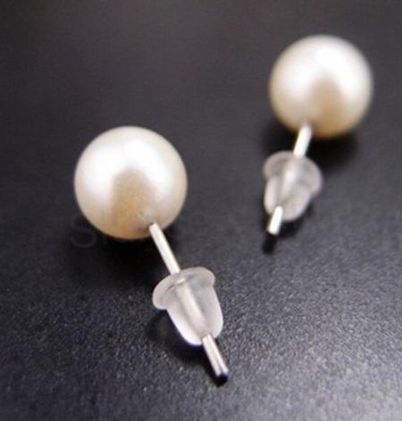 Puzetové náušnice Perlové – 8 mm (BB271)