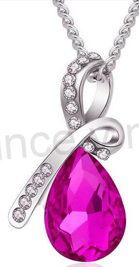 Postříbřený náhrdelník přívěšek slza Swarovski Elements (BD204)