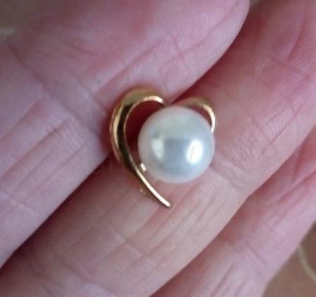 Puzetové náušnice Perla v Srdci (BB62)