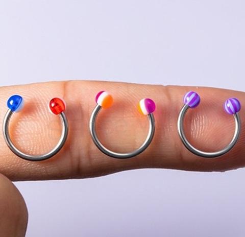 Piercing podkova z chirurgické oceli 10 mm oranžový číslo 9 (BB277)