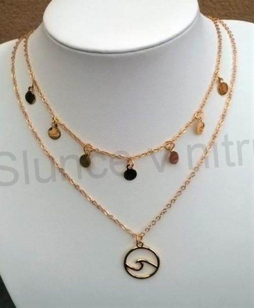 Vícevrstvíý náhrdelník s ozdobami (BD219)