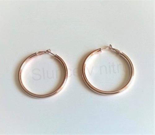 Růžové náušnice kruhy z chirurgické oceli (BB285)