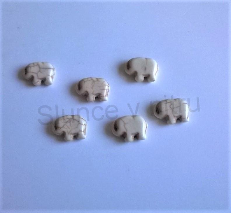 Tyrkisový slon – minerální korálek 10×14 mm (X221)