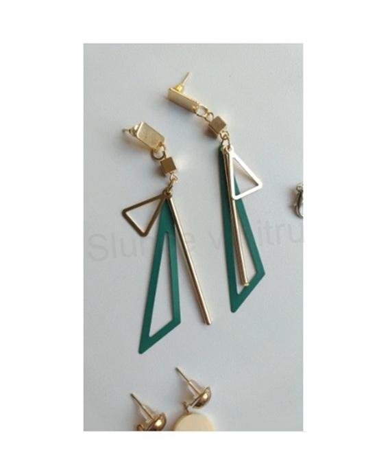 Dlouhé geometrické puzetové visací náušnice – moderní design (BB290)