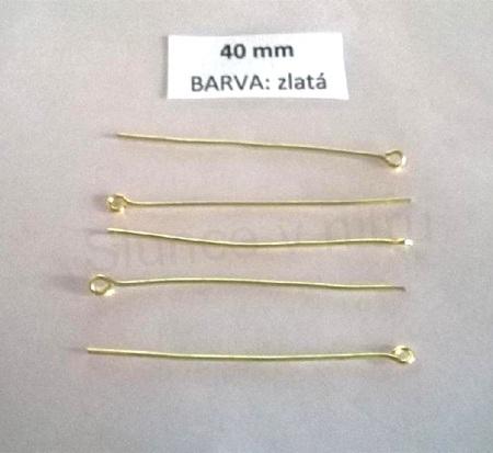 Ketlovací jehla 40 mm zlatá 20 kusů v balení (AA269)