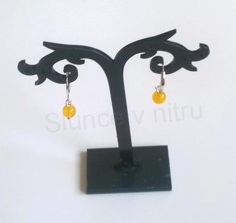 Minerální achátové náušnice 6,2 x 6,2 mm (X224)