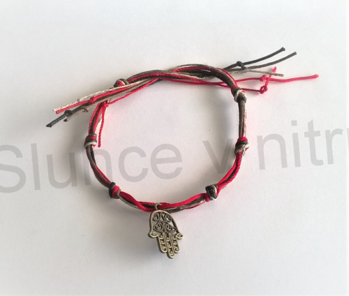 Provázkový náramek přátelství, ručně pletený (BC418)