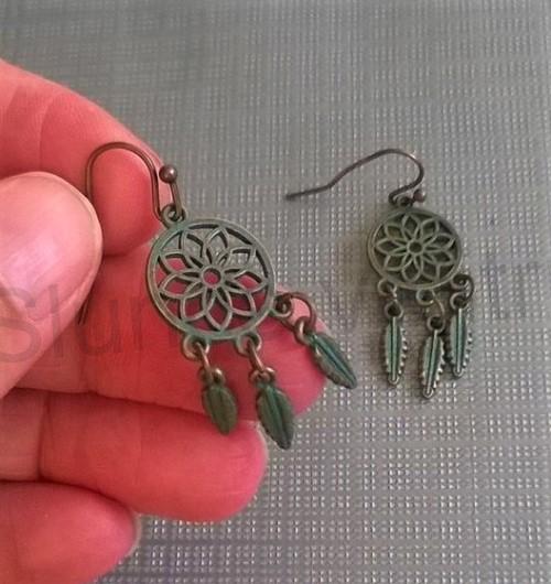Etnické náušnice Bohemia lapač snů (BB297)