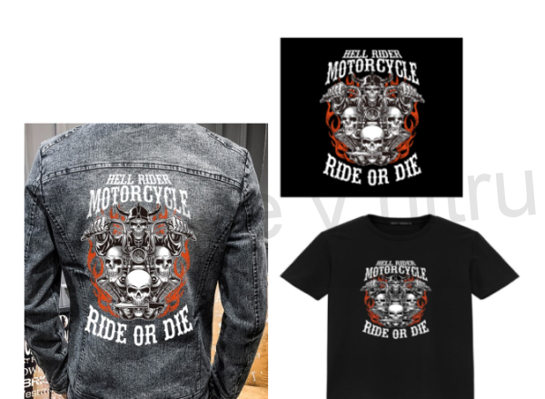 Moto nášivka Motorcycle Ride of Die velká (C338)