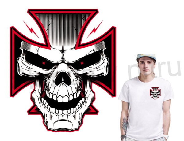 Moto nášivka cross skull (C340)