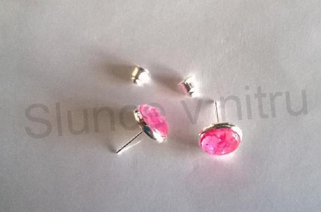 Puzetové náušnice syntetický opál (BB298)